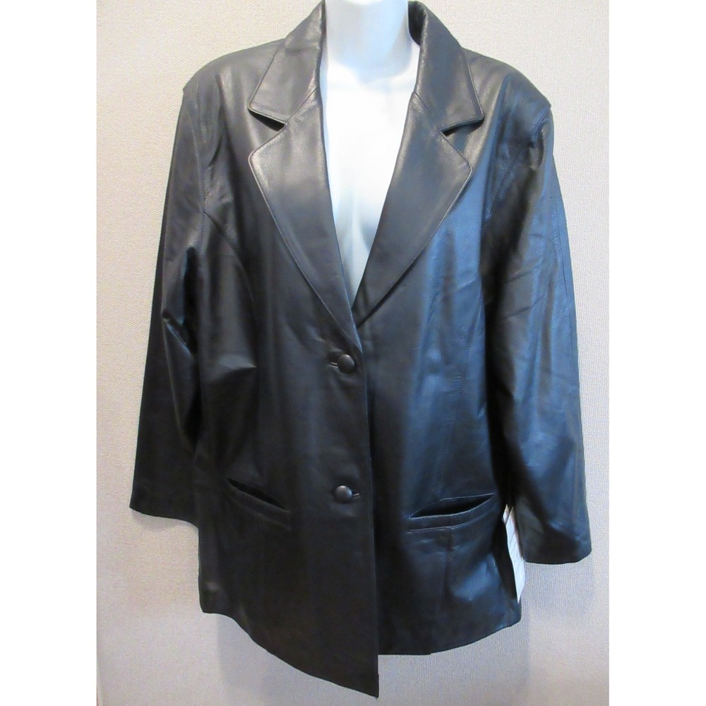 Lucky Leather 418 Lambskin Leather Blazer with 2 Button Front NWT Size XL
